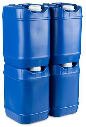 5-Gallon Stackable Water Storage Containers, Emergency Water Storage for Camping and Disaster Preparedness, 20 Gallons 5-Gallon Stackable Water Storage Containers, Emergency Water Storage for Camping and Disaster Preparedness, 20 Gallons