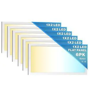 Sunco 6 Pack 1x2 LED Flat Panel Lights, Dual Selectable CCT 3500K/4000K/5000K & Selectable Wattage 16W/18W/20W, 2000 LM, Dimmable Triac, Back-Lit Drop Ceiling Troffer Replacement Light - ETL, FCC Sunco 6 Pack 1x2 LED Flat Panel Lights, Dual Selectable CCT 3500K/4000K/5000K & Selectable Wattage 16W/18W/20W, 2000 LM, Dimmable Triac, Back-Lit Drop Ceiling Troffer Replacement Light - ETL, FCC