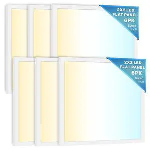 Sunco 6 Pack 2x2 LED Flat Panel Light for Drop Ceiling, Commercial Troffer Replacement Lighting Fixture, 4400 LM, 40W, Selectable CCT 4000K/5000K/6000K, Dimmable (0-10V), Dustproof ETL Sunco 6 Pack 2x2 LED Flat Panel Light for Drop Ceiling, Commercial Troffer Replacement Lighting Fixture, 4400 LM, 40W, Selectable CCT 4000K/5000K/6000K, Dimmable (0-10V), Dustproof ETL