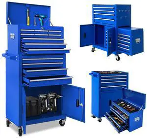13-Drawer Rolling Tool Chest, 2 in 1 Detachable Metal Tool Cabinet with Lock & Wheels, Heavy-Duty Tool Storage Organizer for Garage, Workshop, Auto Repair & Home(Blue) 13-Drawer Rolling Tool Chest, 2 in 1 Detachable Metal Tool Cabinet with Lock & Wheels, Heavy-Duty Tool Storage Organizer for Garage, Workshop, Auto Repair & Home(Blue)