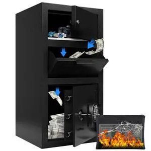 5.6 CuFt Drop Safe for Business Money Safes with Drop Slot Cash Depository Safes Box with Additional Locking Safe Anti-Fishing and Digital Combination for Home Office Hotel Restaurant Liquor Store 5.6 CuFt Drop Safe for Business Money Safes with Drop Slot Cash Depository Safes Box with Additional Locking Safe Anti-Fishing and Digital Combination for Home Office Hotel Restaurant Liquor Store