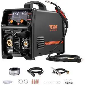 Pro MIG Welder, 200A Pluse Mig Welding Machine, 5-in-1 Multi-Functional Welder Machine MIG Pluse/Gas MIG/Flux Core MIG/Stick/Lift TIG, 110V/220V Dual Voltage Aluminum Mig Welder with LCD Display Pro MIG Welder, 200A Pluse Mig Welding Machine, 5-in-1 Multi-Functional Welder Machine MIG Pluse/Gas MIG/Flux Core MIG/Stick/Lift TIG, 110V/220V Dual Voltage Aluminum Mig Welder with LCD Display