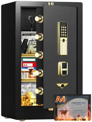 8.5 Cuft Heavy Duty Home Safes Fireproof Waterproof, Extra Large Fireproof Safe Box, Anti-theft Fire Proof Safe with Dual alarms, Hidden bottom lock box, Security Safes for Office Business 8.5 Cuft Heavy Duty Home Safes Fireproof Waterproof, Extra Large Fireproof Safe Box, Anti-theft Fire Proof Safe with Dual alarms, Hidden bottom lock box, Security Safes for Office Business