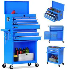 8-Drawer High Capacity Rolling Tool Chest, Removable Cabinet Storage Tool Box with Wheels and Drawers, Detachable Toolbox with Lock for Workshop Mechanics Garage 8-Drawer High Capacity Rolling Tool Chest, Removable Cabinet Storage Tool Box with Wheels and Drawers, Detachable Toolbox with Lock for Workshop Mechanics Garage