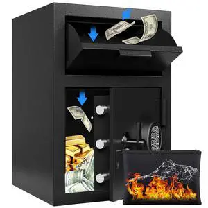2.8 CuFt Drop Safe for Business Depository Cash Safes with Drop Slot Money Safe Box with Digital Combination and Anti-Fishing for Home Office Hotel Restaurant 2.8 CuFt Drop Safe for Business Depository Cash Safes with Drop Slot Money Safe Box with Digital Combination and Anti-Fishing for Home Office Hotel Restaurant