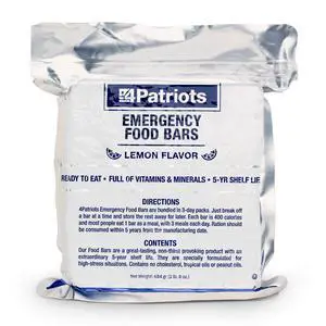 Emergency Food Bars: Non-Perishable S.O.S Ration Designed to Last 5 Years, 1 Case (10packs) - 90 Servings Emergency Food Bars: Non-Perishable S.O.S Ration Designed to Last 5 Years, 1 Case (10packs) - 90 Servings