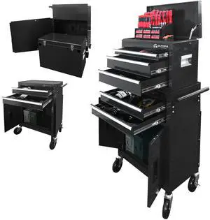 20-Inch Rolling Tool Cabinet Organizer, Heavy-Duty 5-Drawer Metal Tool Chest with Wheels and Locking Storage for Garage and Workshop, Black 20-Inch Rolling Tool Cabinet Organizer, Heavy-Duty 5-Drawer Metal Tool Chest with Wheels and Locking Storage for Garage and Workshop, Black