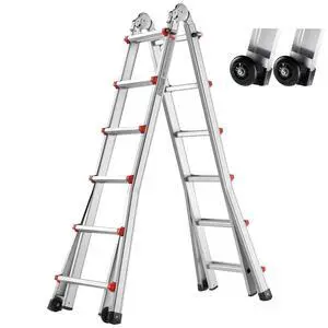 Telescoping A Frame Ladder, 20.5 FT Compact Aluminum Extension, Multi-Function Portable Collapsible RV, for Homework Stairs Indoor Outdoor Roof, 330lb Load Telescoping A Frame Ladder, 20.5 FT Compact Aluminum Extension, Multi-Function Portable Collapsible RV, for Homework Stairs Indoor Outdoor Roof, 330lb Load