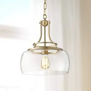 Charleston Brass Hanging Pendant Lighting 13 1/2" Wide Modern Industrial LED Clear Glass Shade Fixture for Dining Room Living House Home Foyer Kitchen Island Entryway Bedroom Charleston Brass Hanging Pendant Lighting 13 1/2" Wide Modern Industrial LED Clear Glass Shade Fixture for Dining Room Living House Home Foyer Kitchen Island Entryway Bedroom