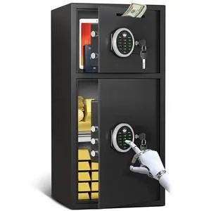 6.0 Cubic Extra Large Home Safe Box Fireproof Waterproof, Digital Home Security Safe Box with Adjustable Shelf & Deposit Slot, Money Safes with Backlit Keypad & Dual Alarm for Home Office 6.0 Cubic Extra Large Home Safe Box Fireproof Waterproof, Digital Home Security Safe Box with Adjustable Shelf & Deposit Slot, Money Safes with Backlit Keypad & Dual Alarm for Home Office