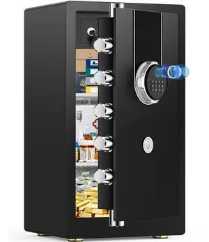 8.5 Cubic Feet Large Biometric Safe Box, Home Safes Water Fireproof, Duty Document Safe with Bottom Hidden Compartment, Anti-Theft Dual Alerts, Mute Mode, Digital Security for Home and Business 8.5 Cubic Feet Large Biometric Safe Box, Home Safes Water Fireproof, Duty Document Safe with Bottom Hidden Compartment, Anti-Theft Dual Alerts, Mute Mode, Digital Security for Home and Business
