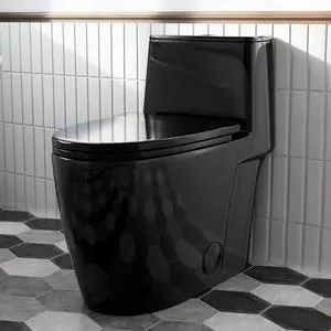 Black Toilet with Rimless Swirl Flush, 17.3" ADA Modern Elongated One Piece Toilets For Bathrooms, Dual Flush 1.0/1.28 GPF, Comfort Chair Height, Soft-Close Black Toilet Seat & 12" Rough-In Black Toilet with Rimless Swirl Flush, 17.3" ADA Modern Elongated One Piece Toilets For Bathrooms, Dual Flush 1.0/1.28 GPF, Comfort Chair Height, Soft-Close Black Toilet Seat & 12" Rough-In