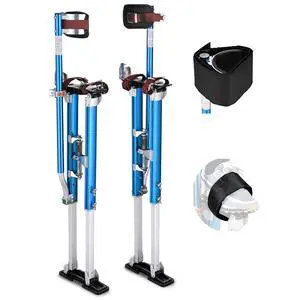 Drywall Stilts 36" - 50" Adjustable Aluminum Drywall Tools with Extra Pair of Upgraded Stilt Strap System Padded Knee Straps & Foot Bands for Complete Secure Fit & All-day Comfort Drywall Stilts 36" - 50" Adjustable Aluminum Drywall Tools with Extra Pair of Upgraded Stilt Strap System Padded Knee Straps & Foot Bands for Complete Secure Fit & All-day Comfort