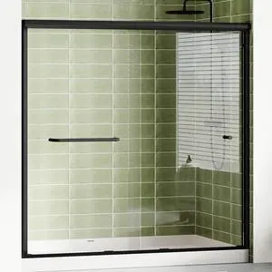56-60" W x 58" H Semi-Frameless Walk-in Shower Door, 4" Adjustable Design, 1/4inch Thick Tempered Glass, Matte Black Aluminum Alloy Frame, Modern Bathroom Shower Sliding Door 56-60" W x 58" H Semi-Frameless Walk-in Shower Door, 4" Adjustable Design, 1/4inch Thick Tempered Glass, Matte Black Aluminum Alloy Frame, Modern Bathroom Shower Sliding Door