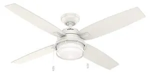 52 inch Outdoor or Indoor Ceiling Fan with LED Light and Pull Chain - White Rustic Ceiling Fan, Standard Mount, 4 Blades, For Patio, Porch, Garage, or Living Room - Ocala 59240, Fresh White 52 inch Outdoor or Indoor Ceiling Fan with LED Light and Pull Chain - White Rustic Ceiling Fan, Standard Mount, 4 Blades, For Patio, Porch, Garage, or Living Room - Ocala 59240, Fresh White