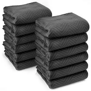 12 Heavy-Duty Moving & Packing Blankets - Ultra Thick Pro - 80" x 72" (65 lb/dz weight) - Professional Quilted Shipping Furniture Pads Black 12 Heavy-Duty Moving & Packing Blankets - Ultra Thick Pro - 80" x 72" (65 lb/dz weight) - Professional Quilted Shipping Furniture Pads Black