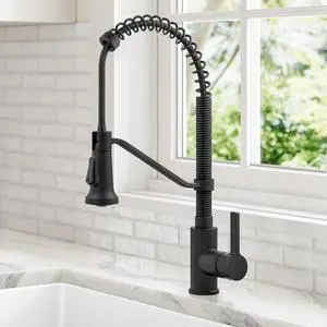 Britt Commercial Style 2-Function Single Handle Pull Down Kitchen Faucet in Matte Black, KPF-1693MB Britt Commercial Style 2-Function Single Handle Pull Down Kitchen Faucet in Matte Black, KPF-1693MB