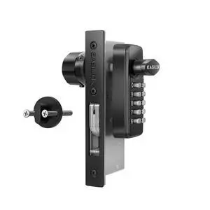 EASILOK Keyless Mechanical Storefront Lock, DIY No-Drill Commercial Mortise Replacement, Fits 31/32" Backset, Silver, Hook Bolt EASILOK Keyless Mechanical Storefront Lock, DIY No-Drill Commercial Mortise Replacement, Fits 31/32" Backset, Silver, Hook Bolt
