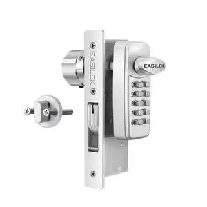 EASILOK Keyless Mechanical Storefront Lock, DIY No-Drill Commercial Mortise Replacement, Fits 31/32" Backset, Silver, Hook Bolt EASILOK Keyless Mechanical Storefront Lock, DIY No-Drill Commercial Mortise Replacement, Fits 31/32" Backset, Silver, Hook Bolt