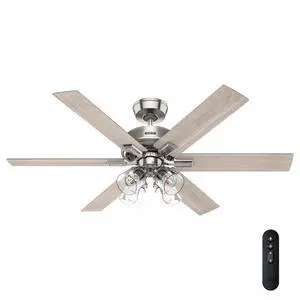 Fonthill Indoor Ceiling Fan With Light, Remote, 52-inch, Fresh White, Fast Install, 6-speeds (Brushed Nickel) Fonthill Indoor Ceiling Fan With Light, Remote, 52-inch, Fresh White, Fast Install, 6-speeds (Brushed Nickel)