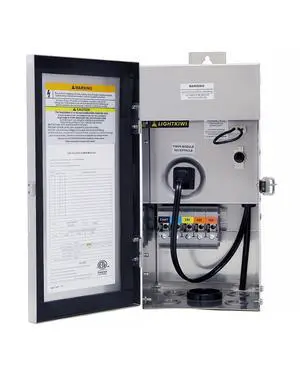 C6449 150W Outdoor Low Voltage Landscape Lighting Transformer 120V AC to (12V-13V-14V-15V AC) Multi-Tap - Weatherproof for Pathway Lights, Spotlight and Pool/Spa Lightings - ETL Listed C6449 150W Outdoor Low Voltage Landscape Lighting Transformer 120V AC to (12V-13V-14V-15V AC) Multi-Tap - Weatherproof for Pathway Lights, Spotlight and Pool/Spa Lightings - ETL Listed