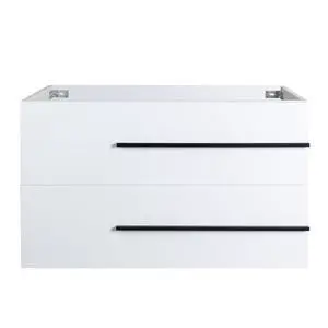 36" Floating Bathroom Vanity, Modern Wall Mounted Bathroom Vanity Storage Cabinet with Double Drawers & Black Handles,Bathroom Sink Cabinet for Small Space Luxury (White Without Sink, 36") 36" Floating Bathroom Vanity, Modern Wall Mounted Bathroom Vanity Storage Cabinet with Double Drawers & Black Handles,Bathroom Sink Cabinet for Small Space Luxury (White Without Sink, 36")