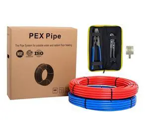 Pex-b Pipe Tubing/Tool Combo Blue & Red 1/2 inch 2x 100 ft Rolls 200 Ft Length for with Pex Cinch Clamp Crimping Tool and Pipe Cutter In Heavy-Duty Canvas Bag,(E99KIT) Pex-b Pipe Tubing/Tool Combo Blue & Red 1/2 inch 2x 100 ft Rolls 200 Ft Length for with Pex Cinch Clamp Crimping Tool and Pipe Cutter In Heavy-Duty Canvas Bag,(E99KIT)