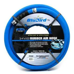 Lightest & Strongest Rubber Air Hose - 40% Lighter - Perfect for 1" Impact (3/4" x 100') Lightest & Strongest Rubber Air Hose - 40% Lighter - Perfect for 1" Impact (3/4" x 100')