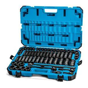 1/2-Inch Drive Deep Impact Socket Set with Adapters and Extensions, Chrome Molybdenum, Master Set Metric and SAE, Manganese Phosphate, 63-Piece 1/2-Inch Drive Deep Impact Socket Set with Adapters and Extensions, Chrome Molybdenum, Master Set Metric and SAE, Manganese Phosphate, 63-Piece