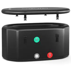XL 129 Gal Oval Ice Bath Tub with Cover, Portable Outdoor Inflatable Cold Plunge Tub with Backpack, Pump, for Cold and Therapy, Compatible with Water Chillers, Black XL 129 Gal Oval Ice Bath Tub with Cover, Portable Outdoor Inflatable Cold Plunge Tub with Backpack, Pump, for Cold and Therapy, Compatible with Water Chillers, Black