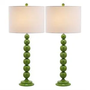 Lighting Collection Jenna Modern Contemporary Green Stacked Ball 32-inch Bedroom Living Room Home Office Desk Nightstand Table Lamp Set of 2 (LED Bulbs Included) Lighting Collection Jenna Modern Contemporary Green Stacked Ball 32-inch Bedroom Living Room Home Office Desk Nightstand Table Lamp Set of 2 (LED Bulbs Included)