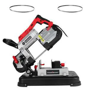 Portable Band Saw with Removable Alloy Steel Base, 10Amp 1100W Motor 5-Inch Deep Cut Bandsaw for Metal Portable Band Saw with Removable Alloy Steel Base, 10Amp 1100W Motor 5-Inch Deep Cut Bandsaw for Metal