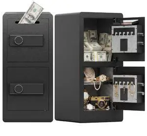 7.0 Cuft Biometric Dual Door Security Safe with Deposit Slot Large Fingerprint Safe Box for Home Office Double Layer Steel Cabinet with Digital Keypad for Cash Jewelry and Documents 7.0 Cuft Biometric Dual Door Security Safe with Deposit Slot Large Fingerprint Safe Box for Home Office Double Layer Steel Cabinet with Digital Keypad for Cash Jewelry and Documents