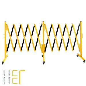 Industrial Expandable Metal Barricade, Expansion Size 16.4 FT, Yellow and Black,Durable Steel Safety Barricade with casters, Flexible Mobile Barrier Gate, Adjustable Traffic Fence Industrial Expandable Metal Barricade, Expansion Size 16.4 FT, Yellow and Black,Durable Steel Safety Barricade with casters, Flexible Mobile Barrier Gate, Adjustable Traffic Fence