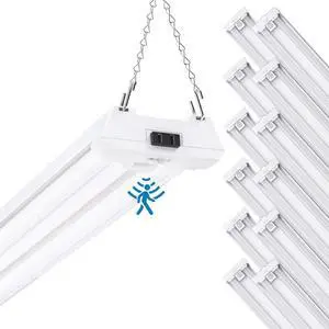Sunco Motion Sensor 4ft LED Shop Light, Garage Lights Ceiling LED Plug-in Fixtures, 40W, 5000K Daylight, 4300 Lumens, Frosted, Motion Activated, Linkable Suspension Mount, ETL 12 Pack Sunco Motion Sensor 4ft LED Shop Light, Garage Lights Ceiling LED Plug-in Fixtures, 40W, 5000K Daylight, 4300 Lumens, Frosted, Motion Activated, Linkable Suspension Mount, ETL 12 Pack