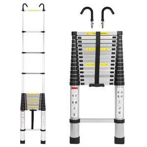 Telescoping Ladder Aluminum 20.3FT 6.2m Extension Ladder with Detachable Hooks, EN131 Standard 330lbs Load Capacity, Adjustable Height Portable Home Step Ladder Weights 36lbs Telescoping Ladder Aluminum 20.3FT 6.2m Extension Ladder with Detachable Hooks, EN131 Standard 330lbs Load Capacity, Adjustable Height Portable Home Step Ladder Weights 36lbs