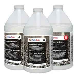 Clear Floor Epoxy Resin for Garages, Basements, Warehouses, Retail Stores and More | Highly Durable | Resistant to Scratches, Spills, and Stains | 3 Gallon Kit | 11.4 L Clear Floor Epoxy Resin for Garages, Basements, Warehouses, Retail Stores and More | Highly Durable | Resistant to Scratches, Spills, and Stains | 3 Gallon Kit | 11.4 L