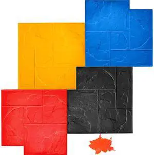 Concrete Texturing Skin, 24"x24" Concrete Stamps Mats Set, Polyurethane Concrete Stamping Mats, Slate Concrete Stamps, 4 PCS Realistic Concrete Texture Mat, Concrete Stamps for Walls/Floors Concrete Texturing Skin, 24"x24" Concrete Stamps Mats Set, Polyurethane Concrete Stamping Mats, Slate Concrete Stamps, 4 PCS Realistic Concrete Texture Mat, Concrete Stamps for Walls/Floors