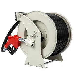 Fuel Hose Reel 1" x 50' Spring Driven Retractable Diesel Hose Reel 300 PSI Industrial Auto Swivel Heavy Duty Steel Construction Reel with Fueling Nozzle for Aircraft Ship Vehicle Tank Fuel Hose Reel 1" x 50' Spring Driven Retractable Diesel Hose Reel 300 PSI Industrial Auto Swivel Heavy Duty Steel Construction Reel with Fueling Nozzle for Aircraft Ship Vehicle Tank