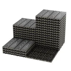 27 PCS Interlocking Deck Tiles, 12x12 Inch Waterproof Patio Flooring, Composite Wood for All-Weather Outdoor Use on Poolside, Balcony, Backyard, Porch & Garden, Easy DIY Installation,Grey 27 PCS Interlocking Deck Tiles, 12x12 Inch Waterproof Patio Flooring, Composite Wood for All-Weather Outdoor Use on Poolside, Balcony, Backyard, Porch & Garden, Easy DIY Installation,Grey