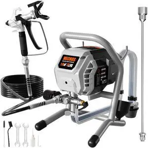 Airless Paint Sprayer - High Efficiency Thinning-Free Electric Spray Gun with Brass Nozzles & Extension Rod, Minimal Overspray for Home Interior/Exterior (Silver) Airless Paint Sprayer - High Efficiency Thinning-Free Electric Spray Gun with Brass Nozzles & Extension Rod, Minimal Overspray for Home Interior/Exterior (Silver)