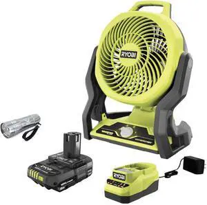 18V Hybrid Fan Kit with 2.0Ah Battery, Charger & Light 18V Hybrid Fan Kit with 2.0Ah Battery, Charger & Light