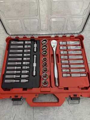 47 Pc 1/2 Drive Ratchet & Socket Set with PACKOUT Low-Profile Organizer 47 Pc 1/2 Drive Ratchet & Socket Set with PACKOUT Low-Profile Organizer