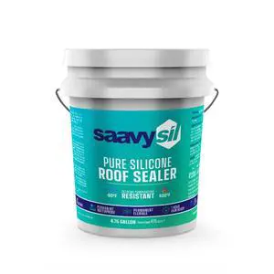 Pure Silicone RV Roof Coating & Leak Repair, No Primer Needed, One Coat, Self-Leveling, Waterproof & UV Resistant for EPDM, TPO, Metal, Fiberglass & Flat Roofs - 4.75 Gallons White Pure Silicone RV Roof Coating & Leak Repair, No Primer Needed, One Coat, Self-Leveling, Waterproof & UV Resistant for EPDM, TPO, Metal, Fiberglass & Flat Roofs - 4.75 Gallons White