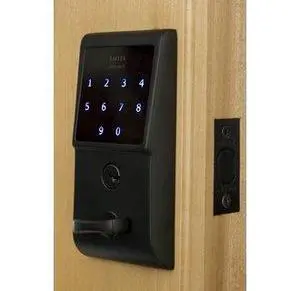 E3020 EMTouch Electronic Keypad Deadbolt from the Brass Modern Collection, Flat Black E3020 EMTouch Electronic Keypad Deadbolt from the Brass Modern Collection, Flat Black