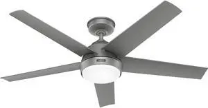 Skyflow 52 inch Indoor/Outdoor Ceiling Fan with Light and Wall Control, Matte Silver Ceiling Fan, 3 Speed WhisperWind Motor, 52612, for Coastal Patios, Pergolas, Bedrooms, or Living Rooms Skyflow 52 inch Indoor/Outdoor Ceiling Fan with Light and Wall Control, Matte Silver Ceiling Fan, 3 Speed WhisperWind Motor, 52612, for Coastal Patios, Pergolas, Bedrooms, or Living Rooms