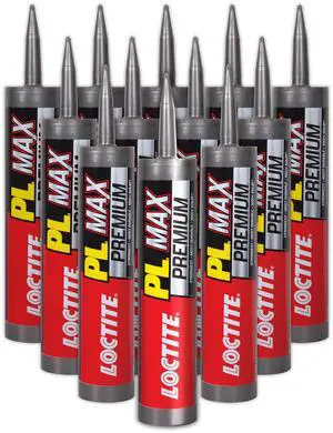 PL Premium Max Construction Adhesive, 9 fl oz Cartridge, 12 Pack - Versatile Construction Glue for Wood, Concrete, Stone & More PL Premium Max Construction Adhesive, 9 fl oz Cartridge, 12 Pack - Versatile Construction Glue for Wood, Concrete, Stone & More