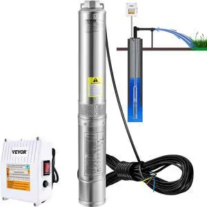Deep Well Submersible Pump, 3HP 230V/60Hz, 37GPM 640 ft Head, with 33 ft Cord & External Control Box, 4 inch Stainless Steel Water Pumps for Industrial, Irrigation and Home Use, IP68 Waterproof Deep Well Submersible Pump, 3HP 230V/60Hz, 37GPM 640 ft Head, with 33 ft Cord & External Control Box, 4 inch Stainless Steel Water Pumps for Industrial, Irrigation and Home Use, IP68 Waterproof