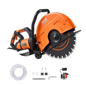 Electric Concrete Saw, 16 in, 3200 W Motor Circular Saw Cutter | Max. 6 in Adjustable Cutting Depth, Wet Disk Cutter, Includes Water Line, Pump and Blade, For Stone, Brick Electric Concrete Saw, 16 in, 3200 W Motor Circular Saw Cutter | Max. 6 in Adjustable Cutting Depth, Wet Disk Cutter, Includes Water Line, Pump and Blade, For Stone, Brick
