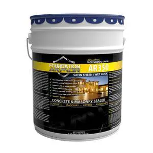 Armor AR350 Low Gloss Wet Look Concrete Sealer 5 Gallon - Professional Grade Color Enhancing Solvent Based Acrylic Sealer for Exterior Concrete and Pavers - 50 VOC Armor AR350 Low Gloss Wet Look Concrete Sealer 5 Gallon - Professional Grade Color Enhancing Solvent Based Acrylic Sealer for Exterior Concrete and Pavers - 50 VOC